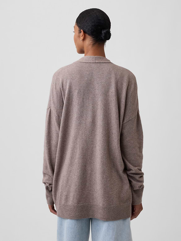 CashSoft Relaxed Open-Front Cardigan