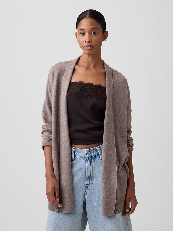 CashSoft Relaxed Open-Front Cardigan