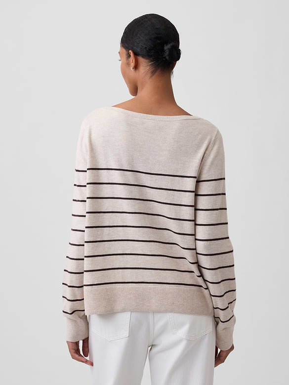 Relaxed Jersey Boatneck Sweater