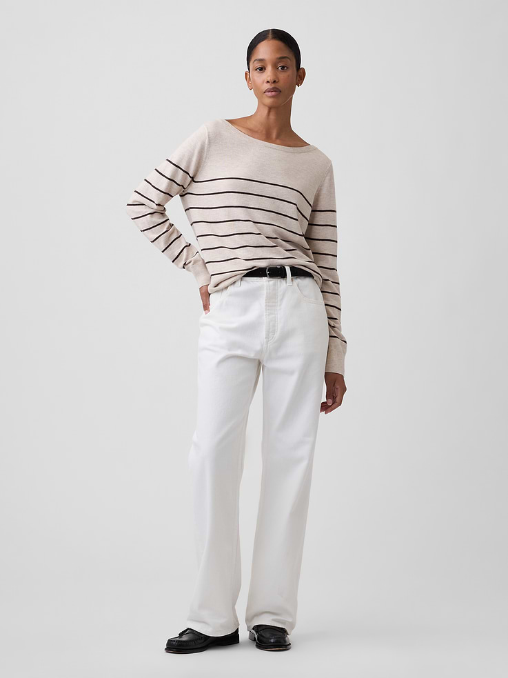 Image number 3 showing, Relaxed Jersey Boatneck Sweater