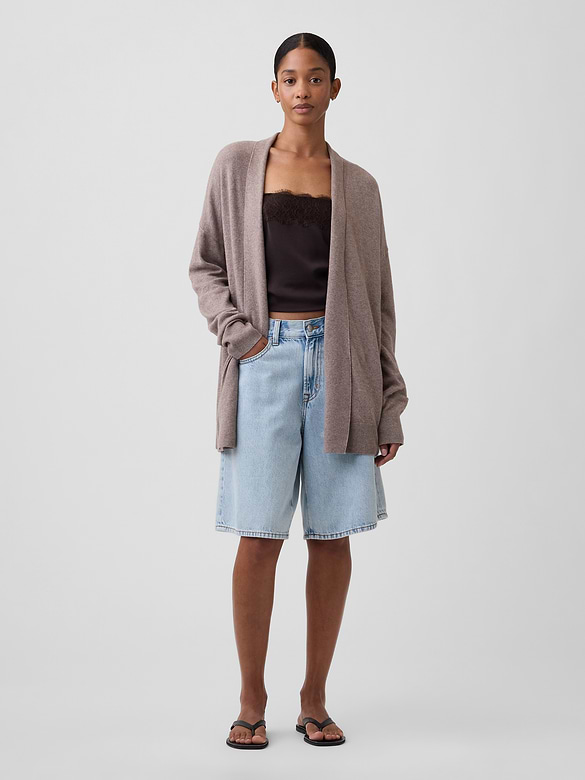 CashSoft Relaxed Open-Front Cardigan
