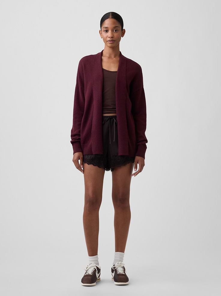 Image number 3 showing, CashSoft Relaxed Open-Front Cardigan