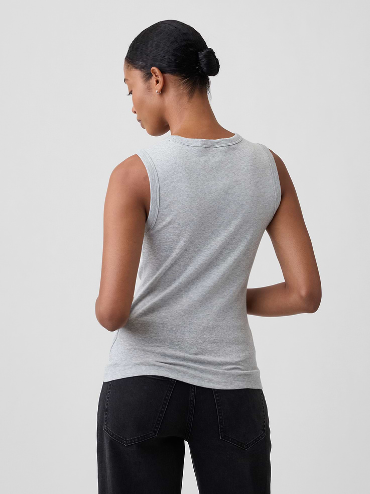 Image number 2 showing, Modern Ribbed High-Neck Tank Top