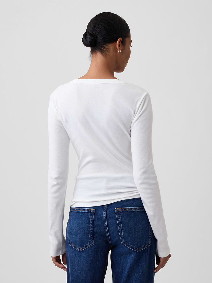 Image number 2 showing, Modern Ribbed V-Neck T-Shirt