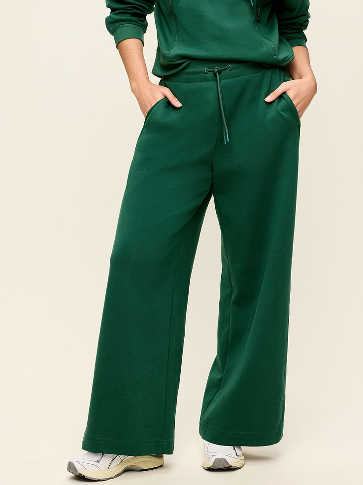 L'image numéro 6 présente Pantalon en molleton dynamique à très taille haute et à jambe large