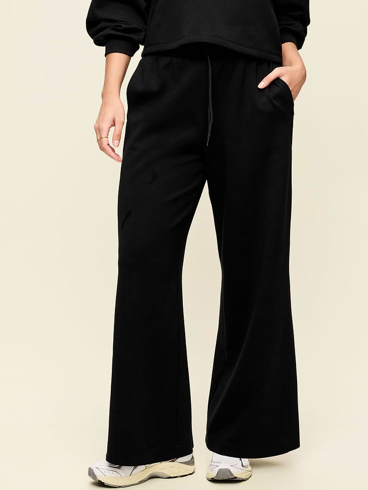 L'image numéro 5 présente Pantalon en molleton dynamique à très taille haute et à jambe large