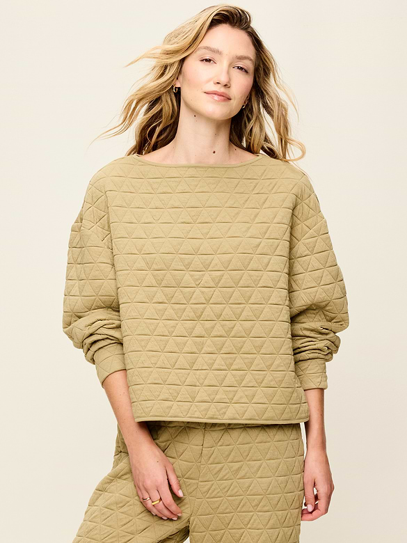 Quilted Bounce Boatneck Sweatshirt