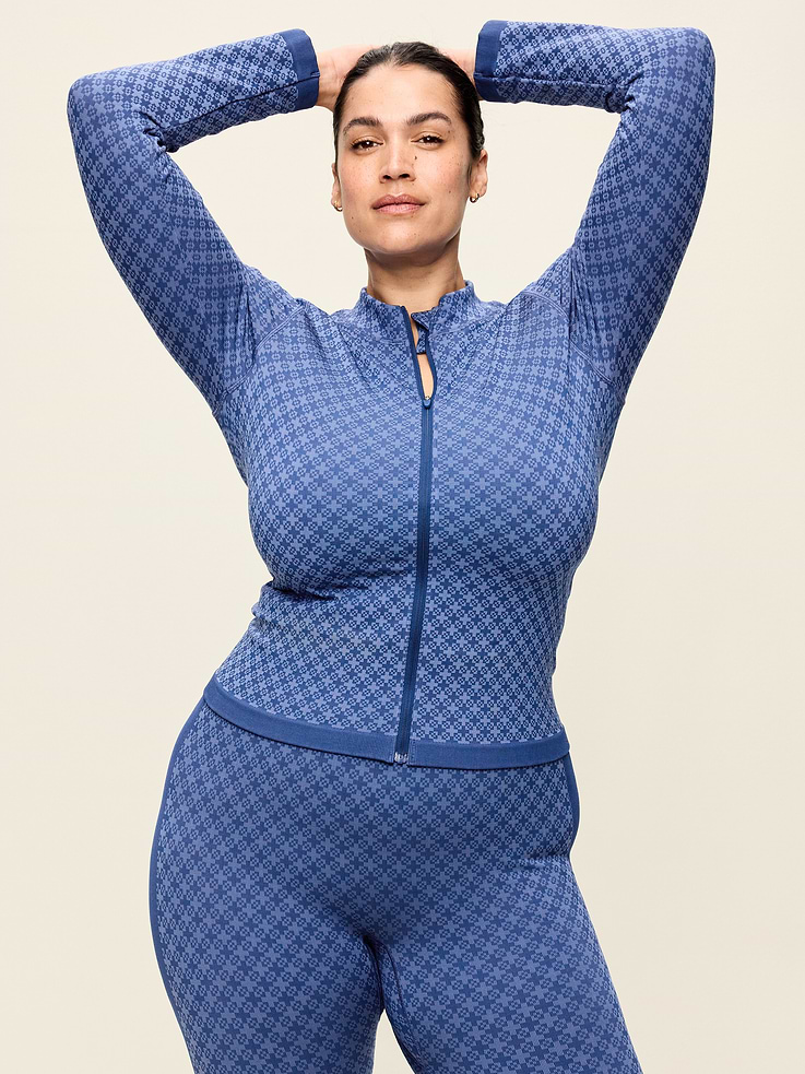 Image 8 of 9, Seamless Jacquard Full-Zip Jacket