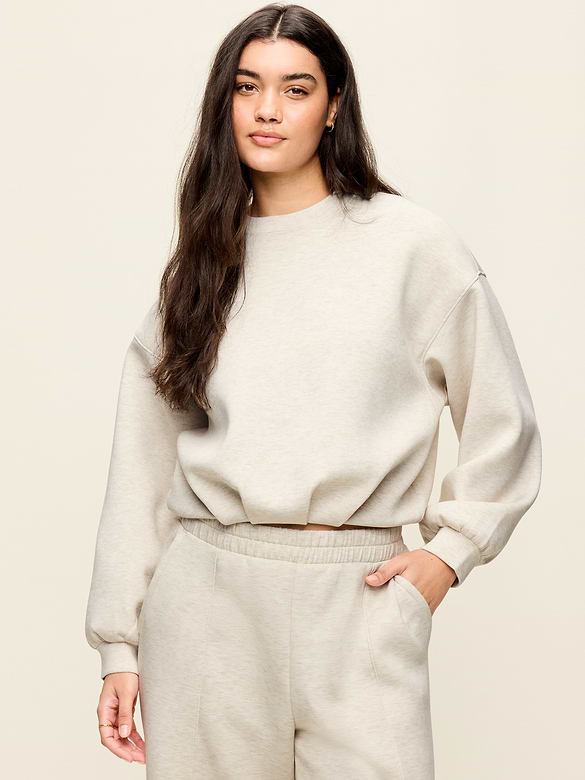 Bounce Fleece Bubble-Hem Sweatshirt
