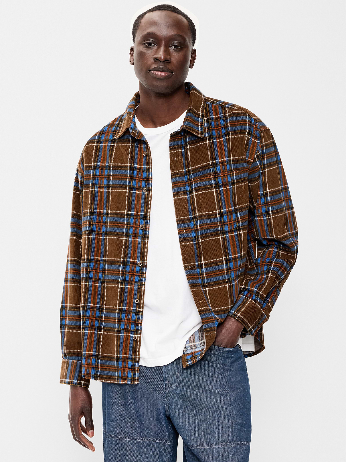 Image number 1 showing, Loose Fit Long-Sleeve Corduroy Shirt