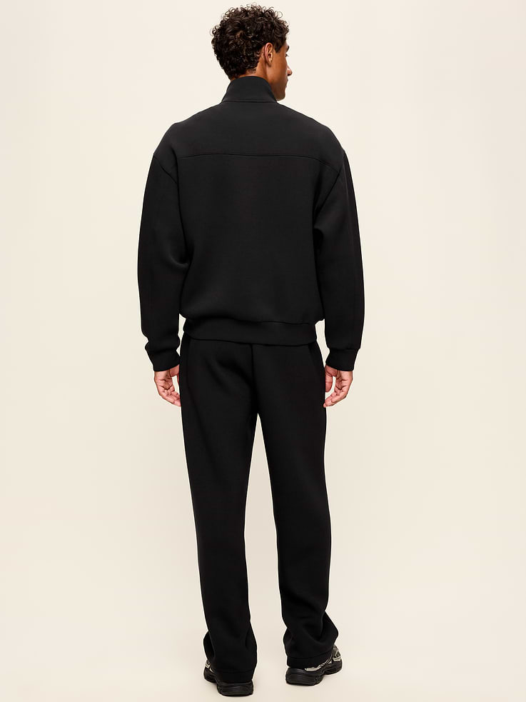 L'image numéro 3 présente Pantalon en coton ouaté coupe généreuse en molleton raffiné