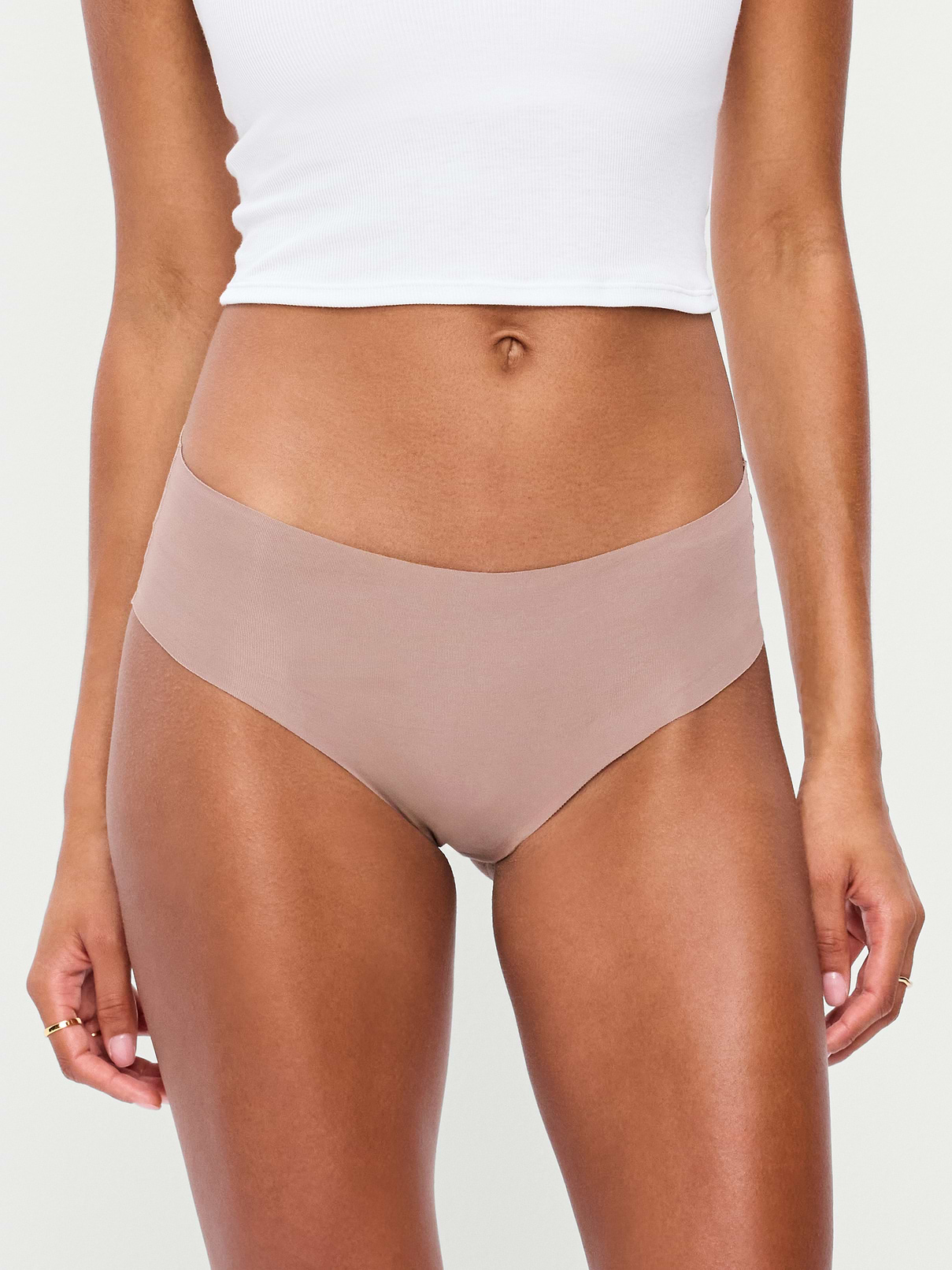 Image 2 of 3, Cotton Blend Mid-Rise No-Show Hipster Underwear 3-Pack