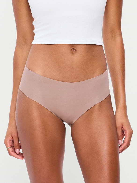 Cotton Blend Mid-Rise No-Show Hipster Underwear 3-Pack