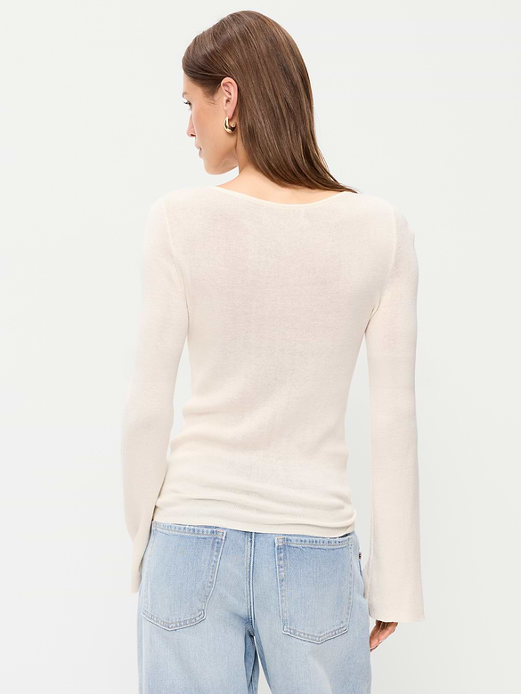 Bell-Sleeve Keyhole Top