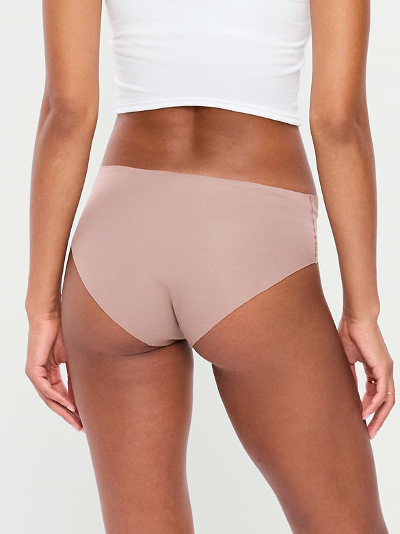 Cotton Blend Mid-Rise No-Show Hipster Underwear 3-Pack