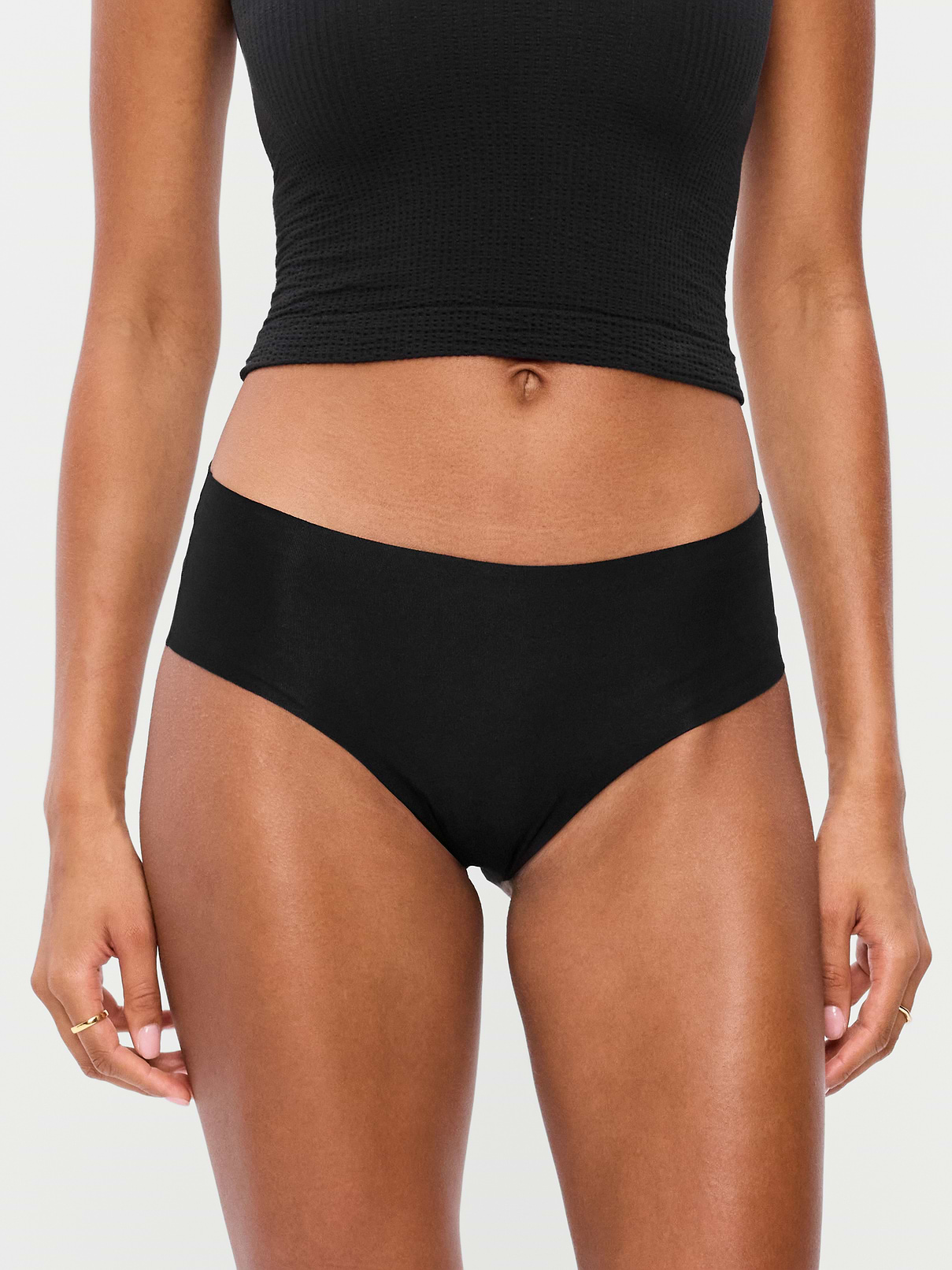 Image 2 of 3, Cotton Blend Mid-Rise No-Show Hipster Underwear 3-Pack