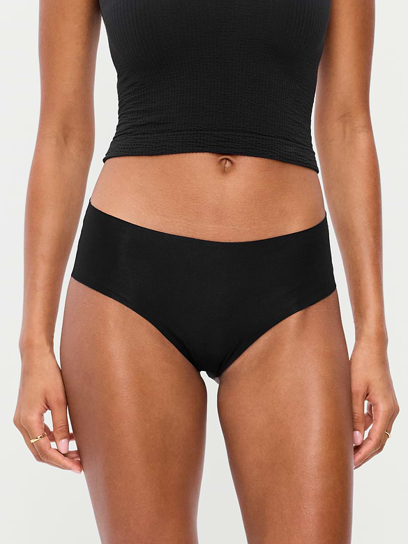 Cotton Blend Mid-Rise No-Show Hipster Underwear 3-Pack