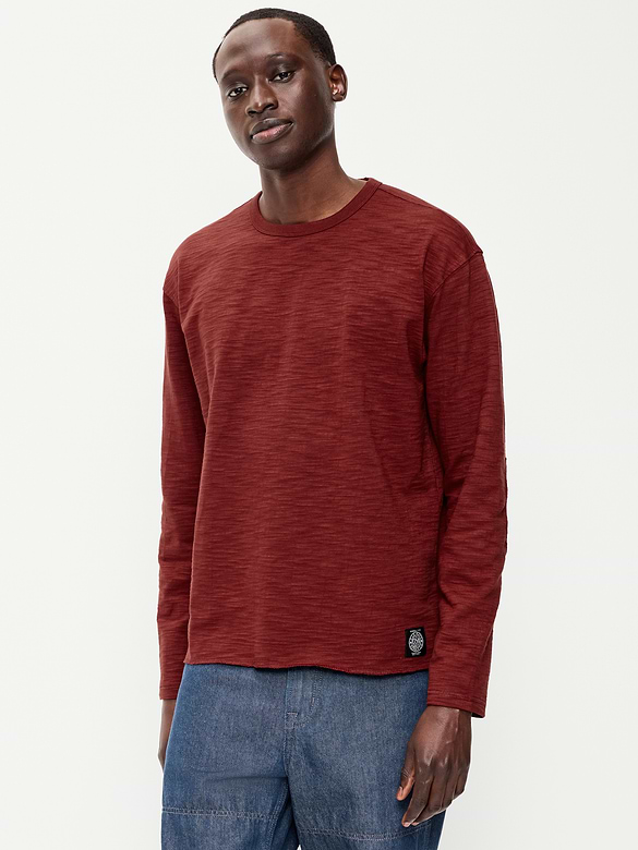 Long-Sleeve Slub Knit T-Shirt