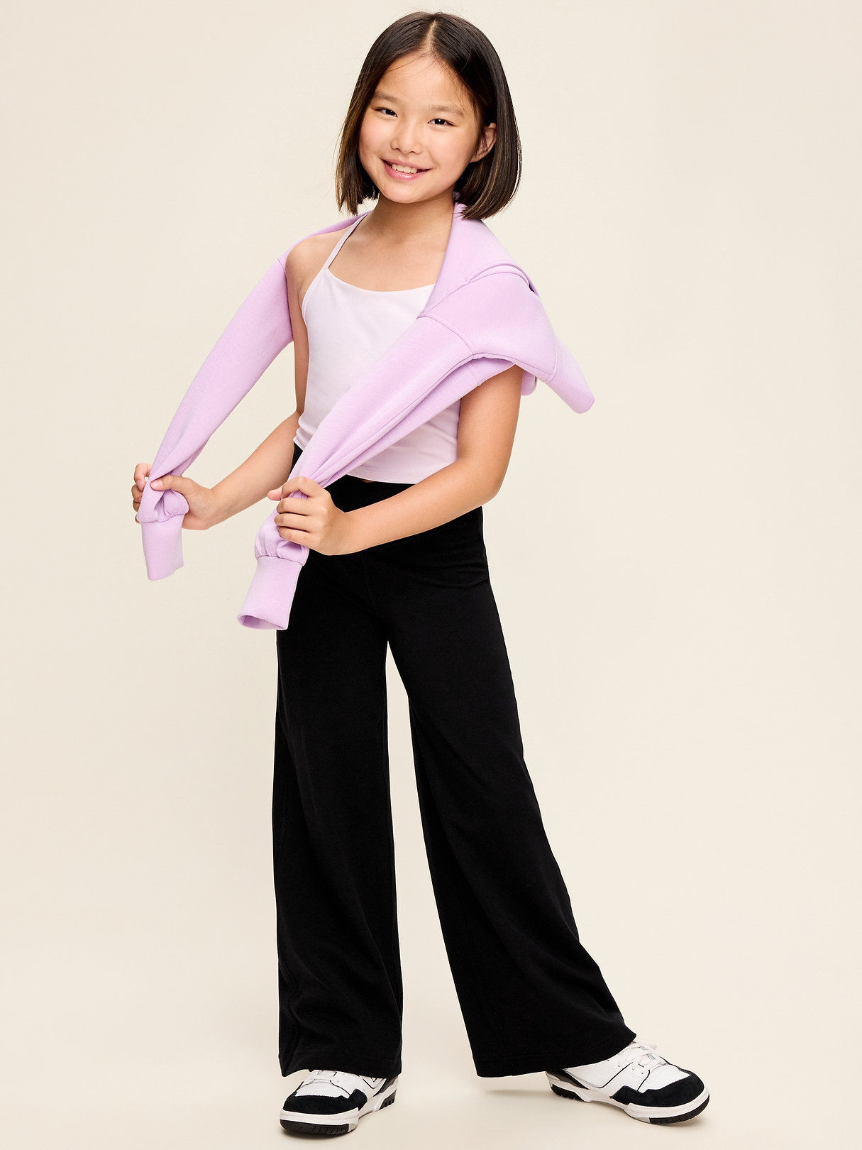 High-Waisted PowerChill Crossover Wide-Leg Pants for Girls | Old Navy