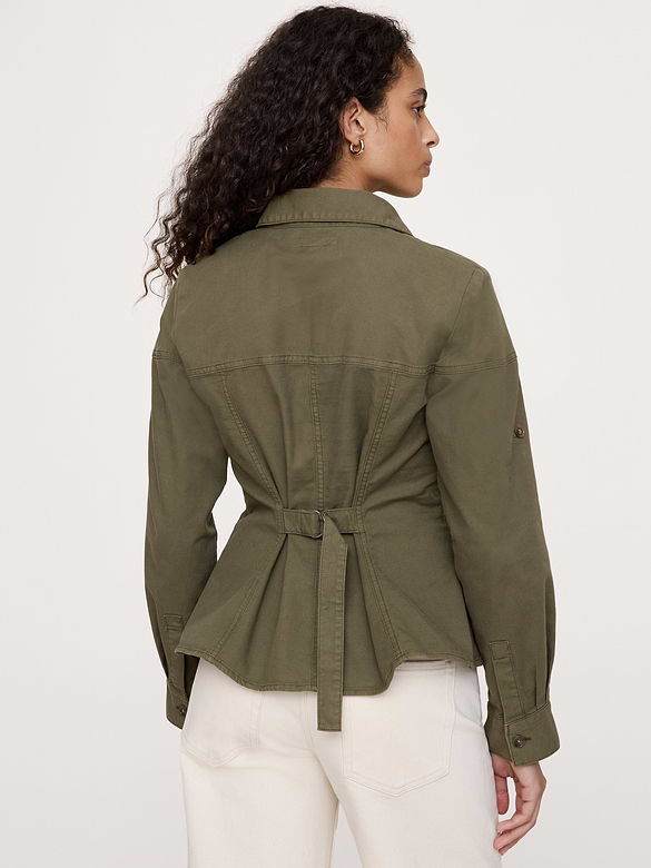 Haut à taille plissée en coton extensible