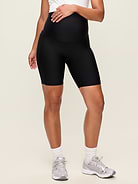 Image number 1 showing, Maternity Full-Panel PowerSoft Biker Shorts -- 8-inch inseam