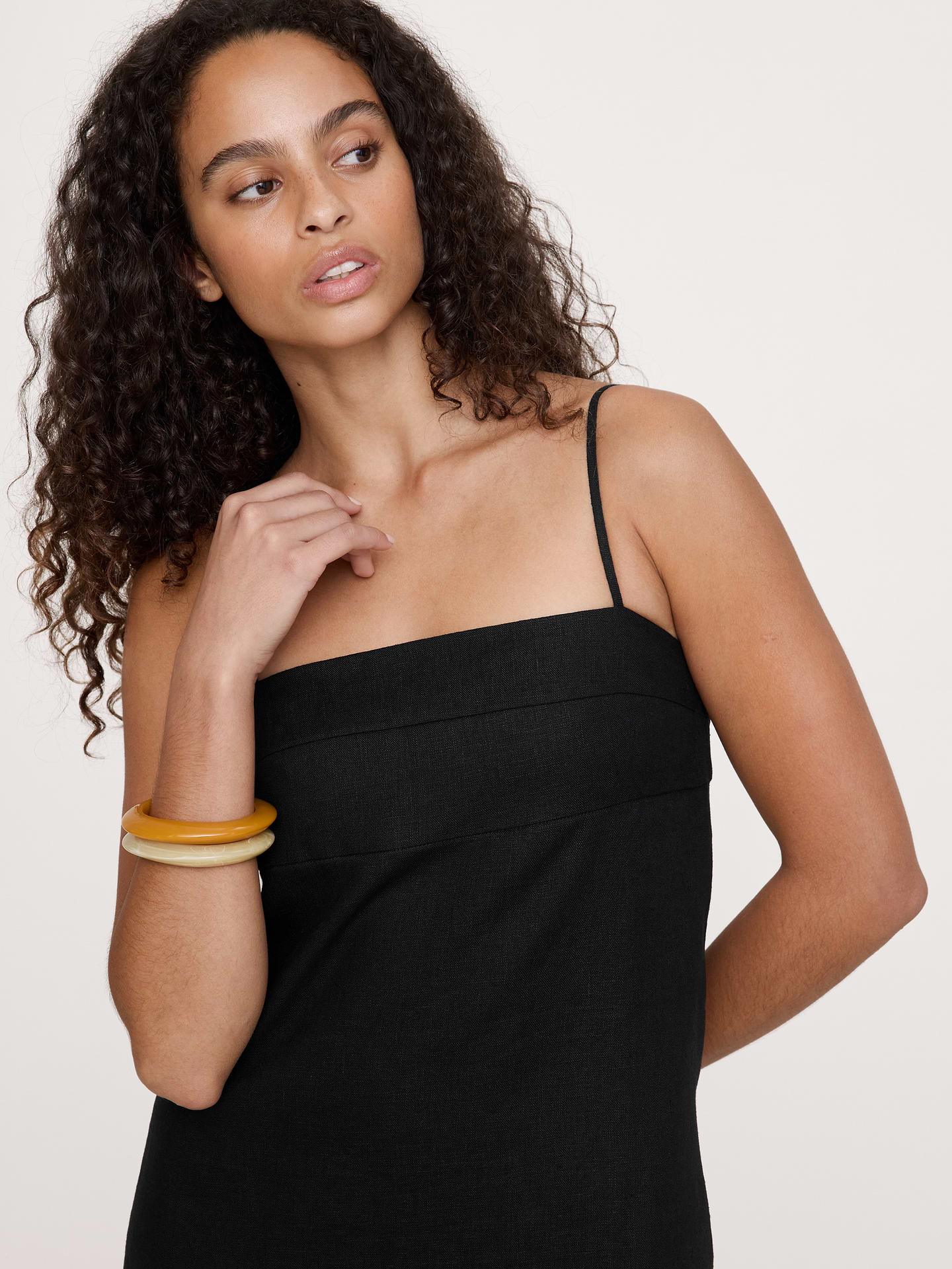 Image number 4 showing, Strappy Linen Mini Dress