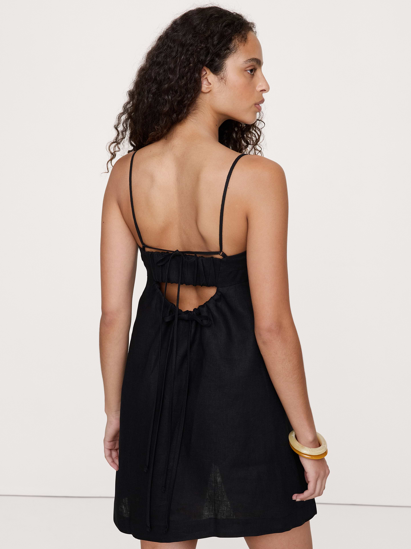 Image number 3 showing, Strappy Linen Mini Dress