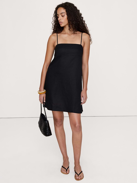 Strappy Linen Mini Dress