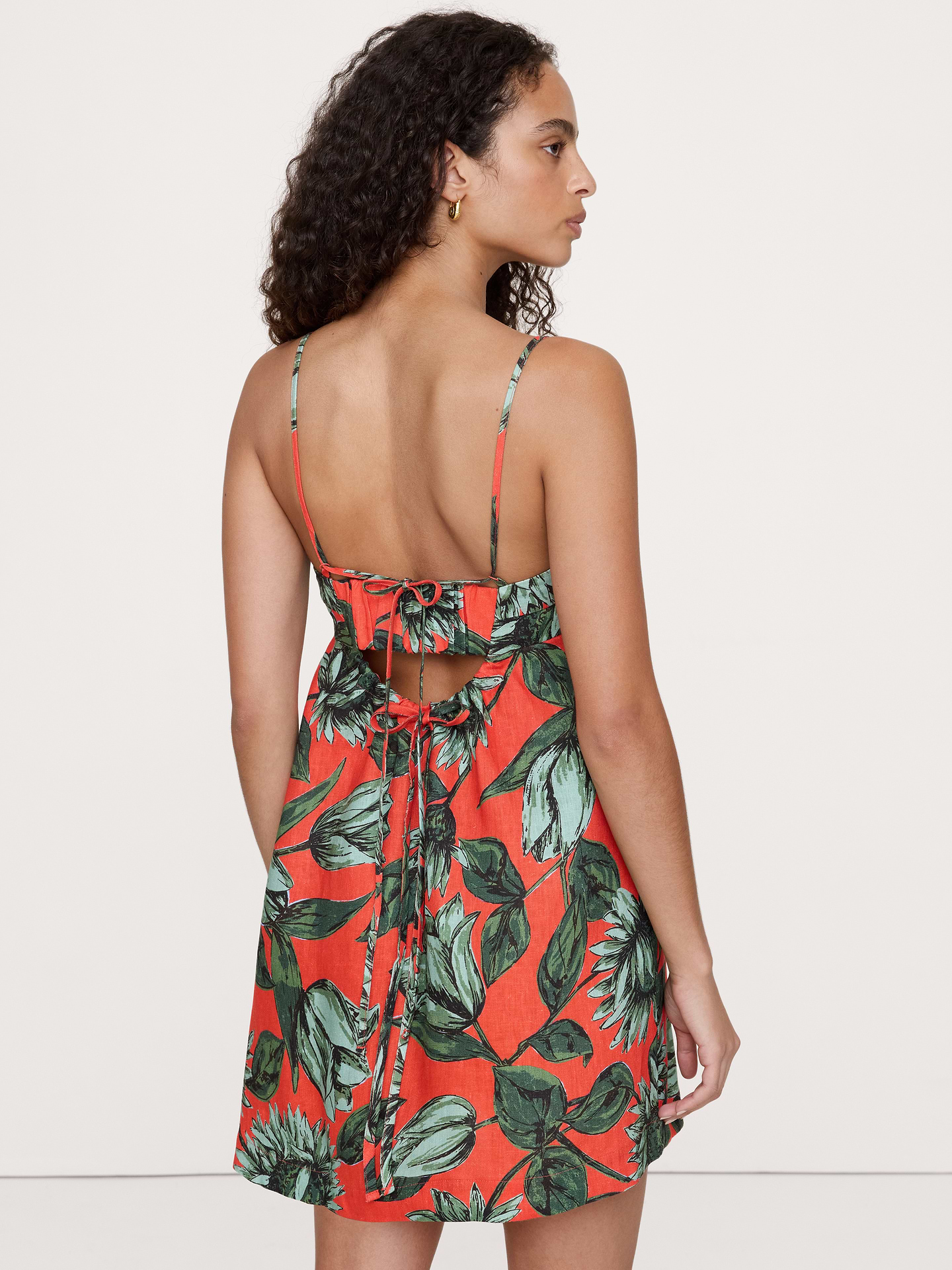Image number 5 showing, Strappy Linen Mini Dress