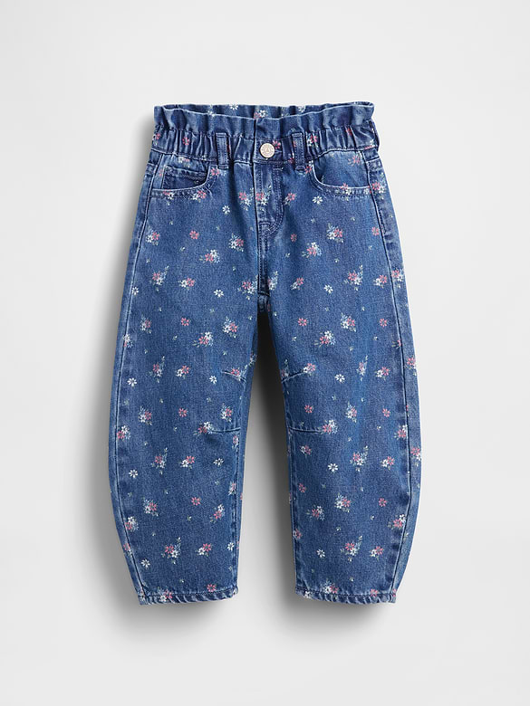 Baby & Toddler Floral Horseshoe Jeans