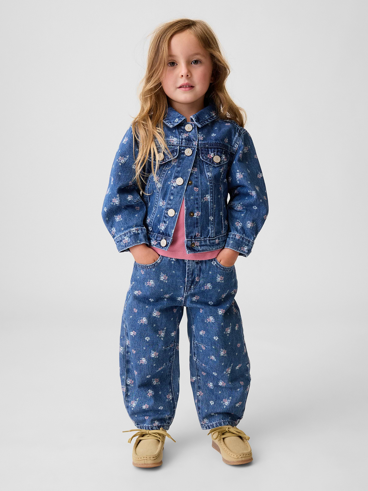 Baby & Toddler Floral Horseshoe Jeans