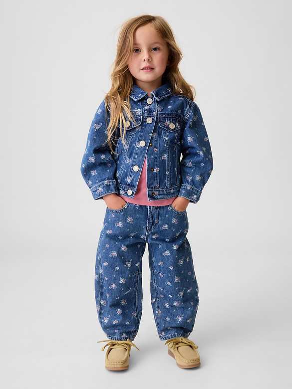 Baby & Toddler Floral Horseshoe Jeans