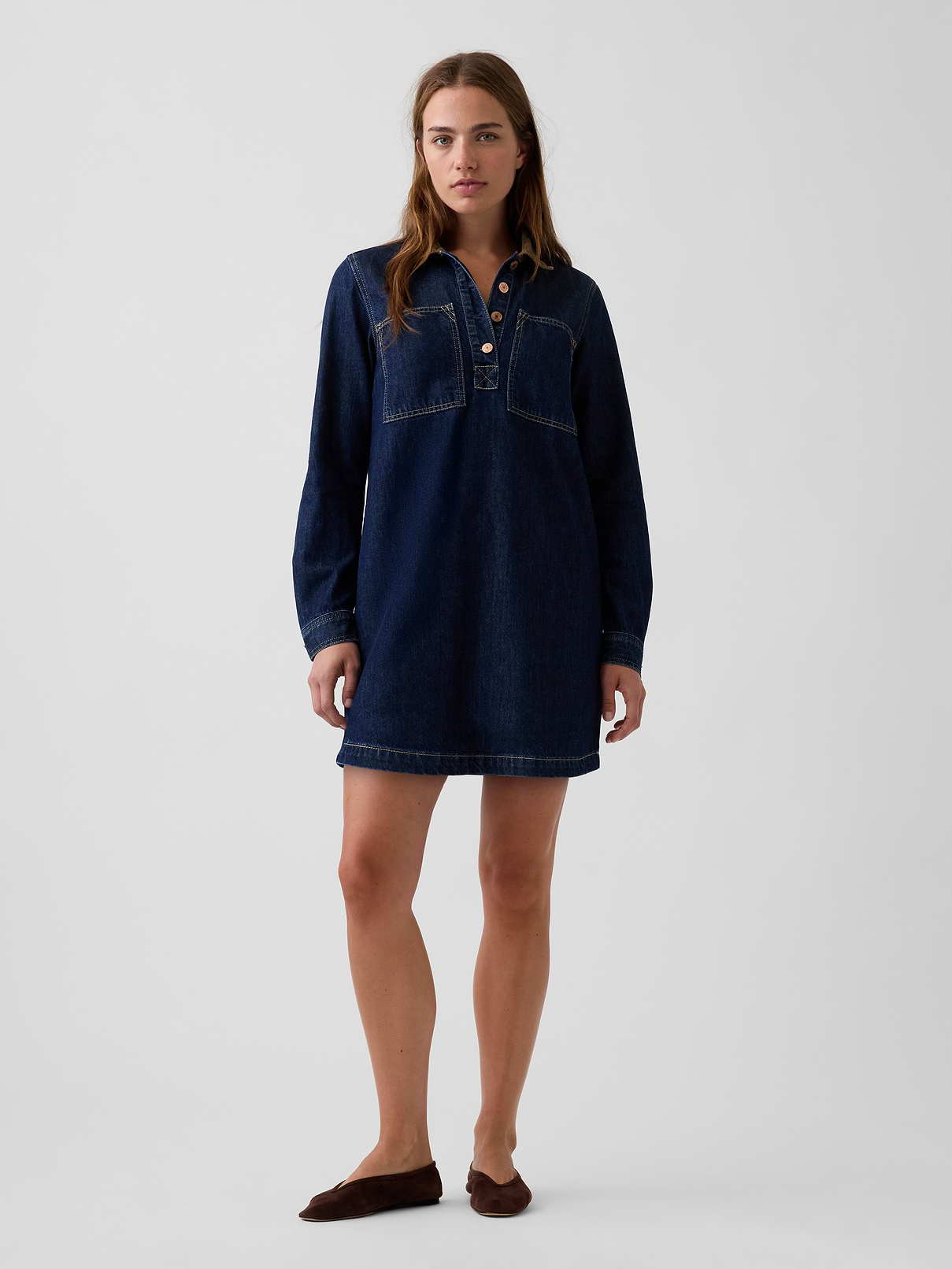 gap denim mini dress Women's Western Dress, Medium Wash, Medium at Amazon Women's Clothing store Compared to virgin materials Denim Mini Shift Dress |