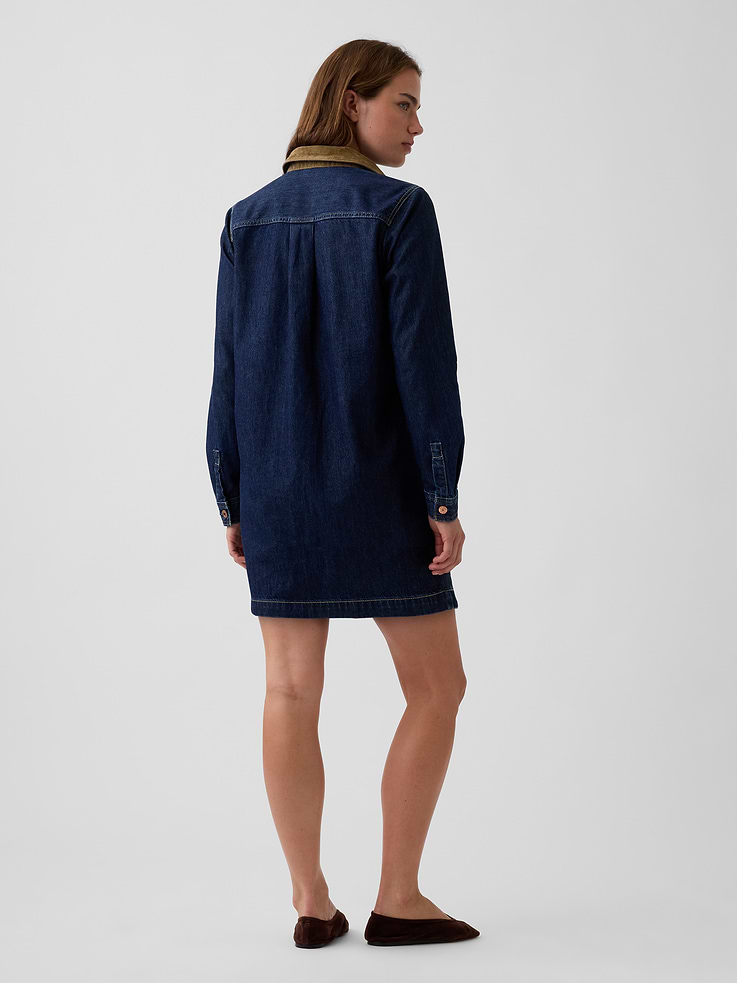 Image number 2 showing, Denim Mini Shift Dress