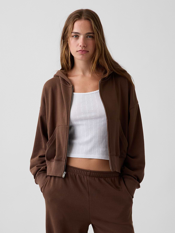 VintageSoft Terry Oversized Wedge Zip Hoodie