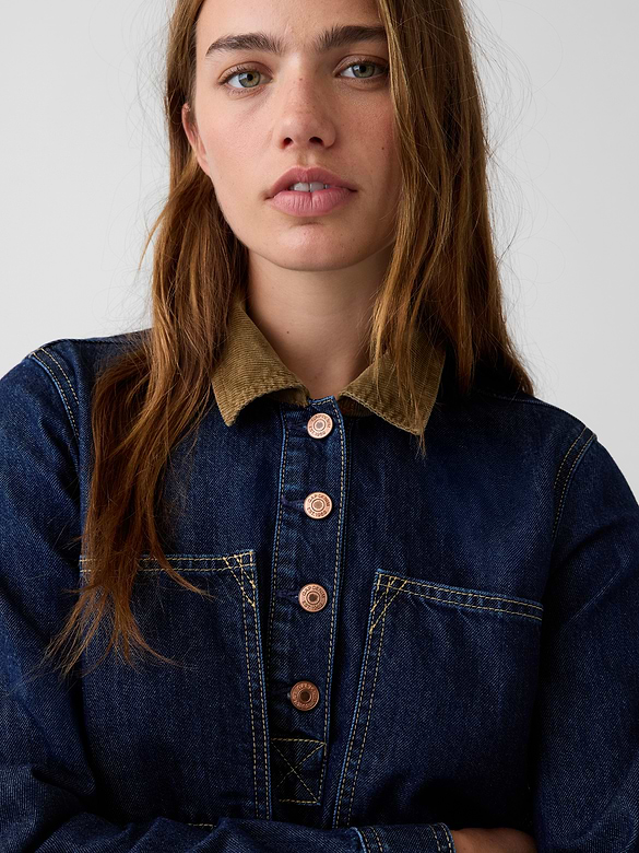 Denim Mini Shift Dress