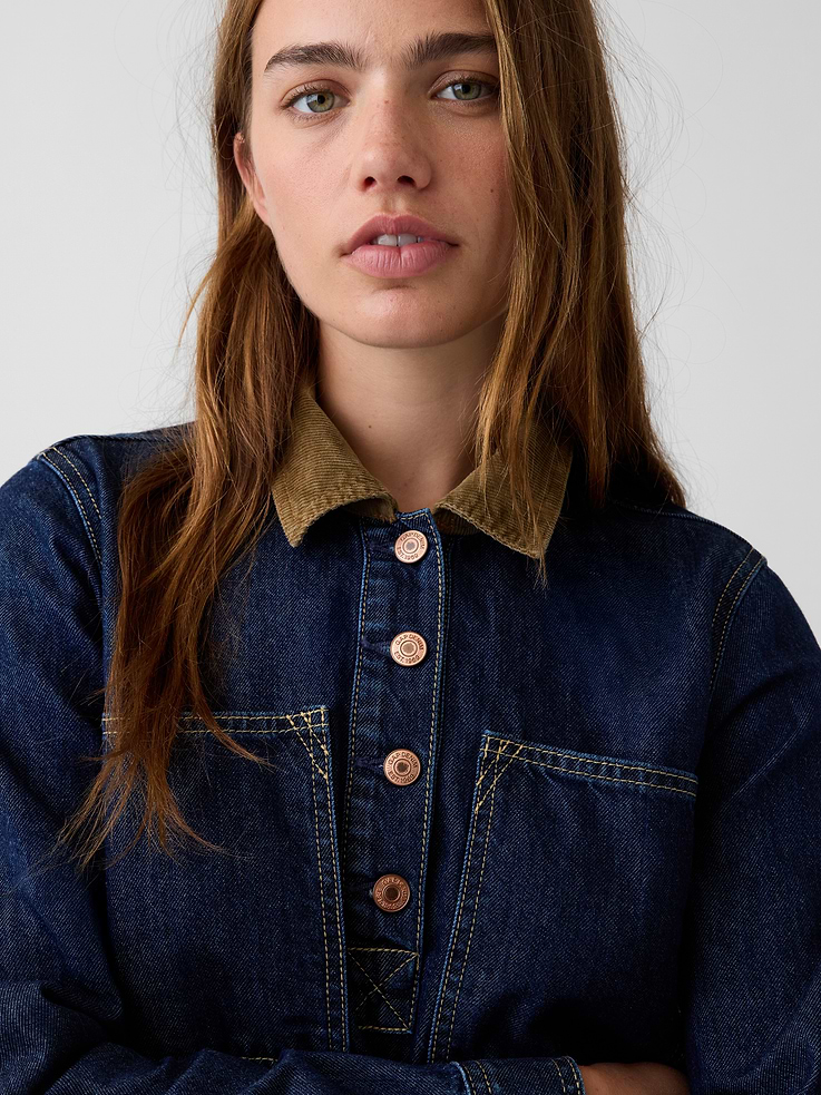 Image number 5 showing, Denim Mini Shift Dress
