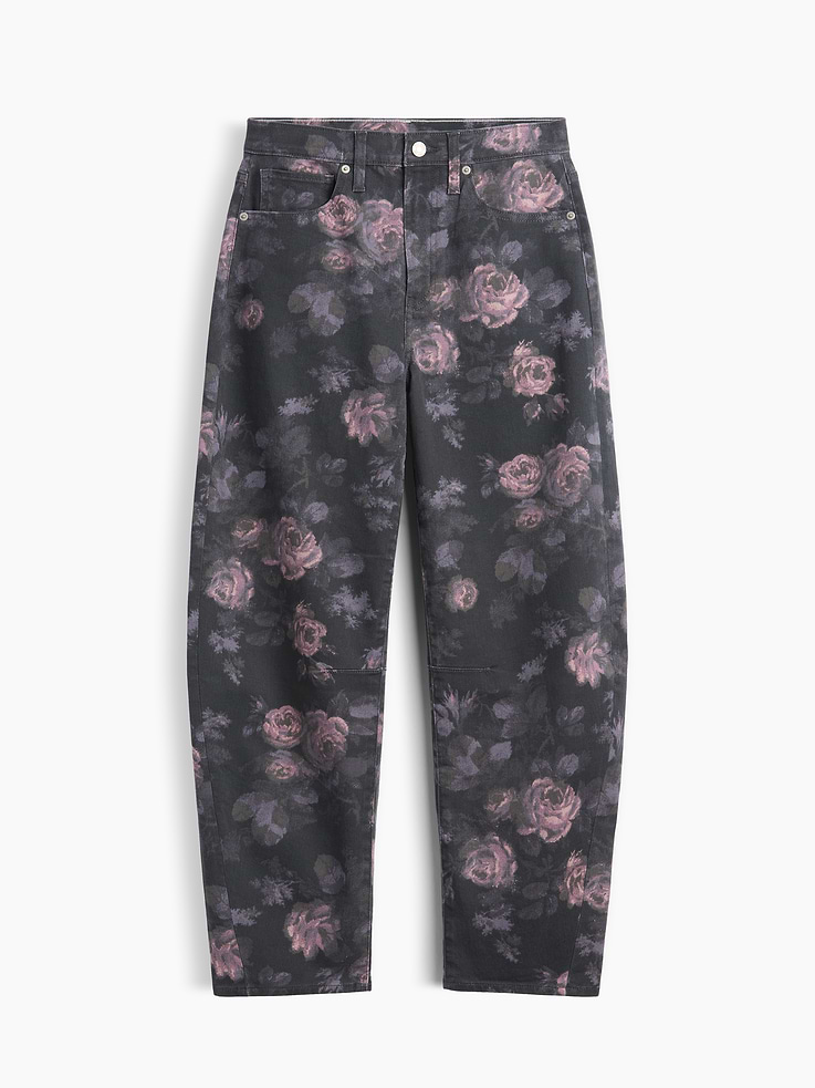 Image number 5 showing, High Rise Print Barrel Jeans