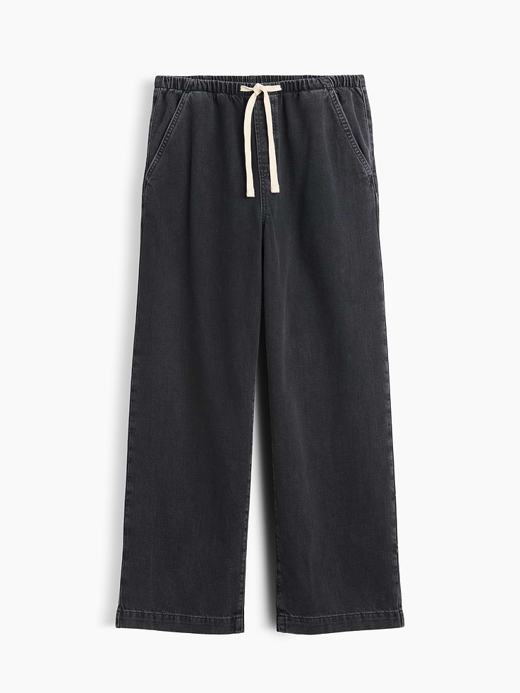 Image number 5 showing, High Rise Pull-On Wide-Leg Jeans
