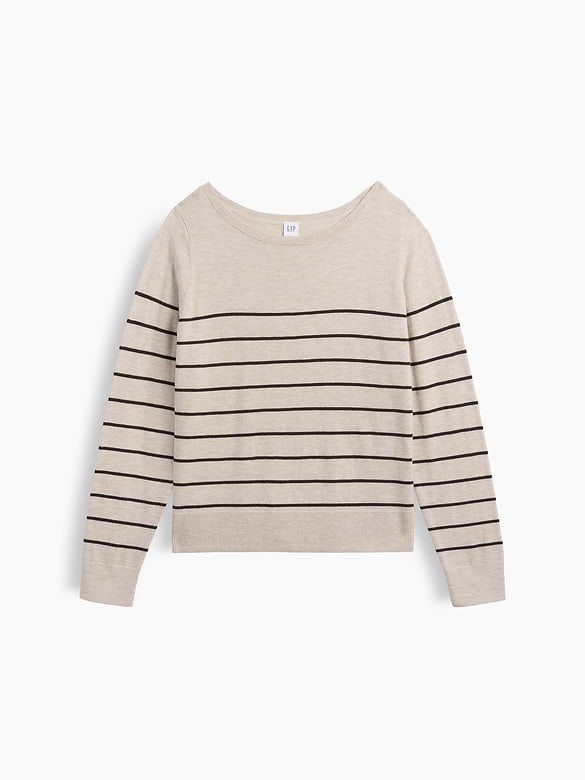 Relaxed Jersey Boatneck Sweater