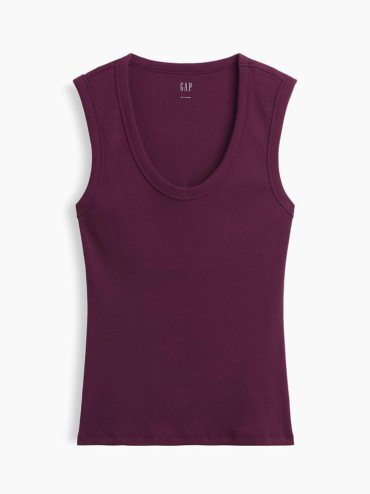Image number 5 showing, Ribbed Scoopneck Tank Top