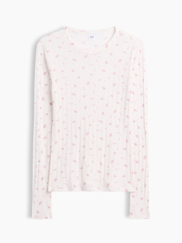 Essential Ribbed Pointelle T-Shirt