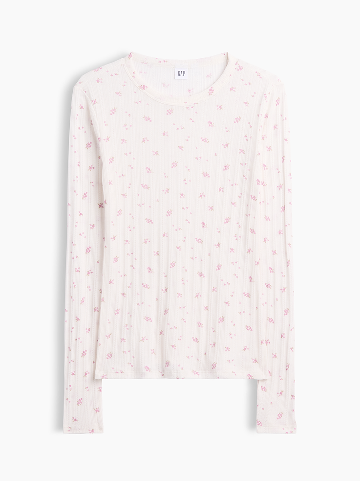 Image number 5 showing, Essential Ribbed Pointelle T-Shirt