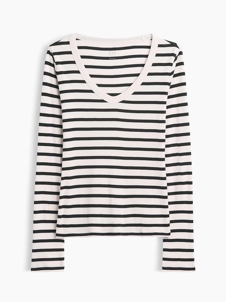 Image number 5 showing, Modern Ribbed V-Neck T-Shirt