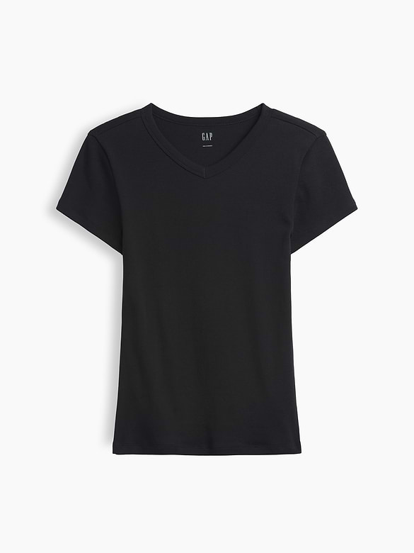 Modern Ribbed High-Neck T-Shirt