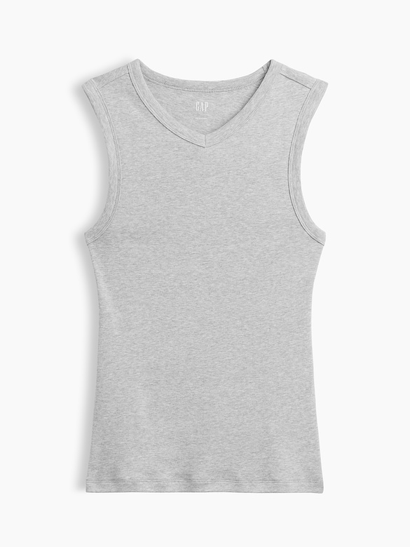 Modern Ribbed High-Neck Tank Top