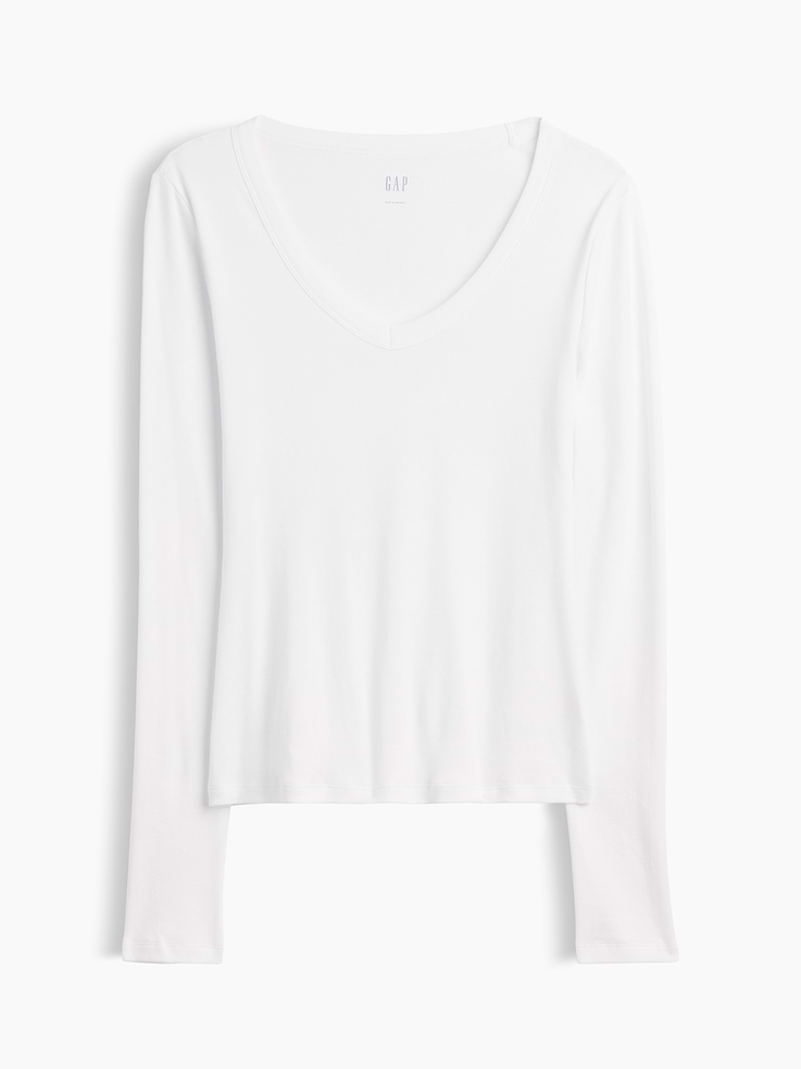 Image number 5 showing, Modern Ribbed V-Neck T-Shirt