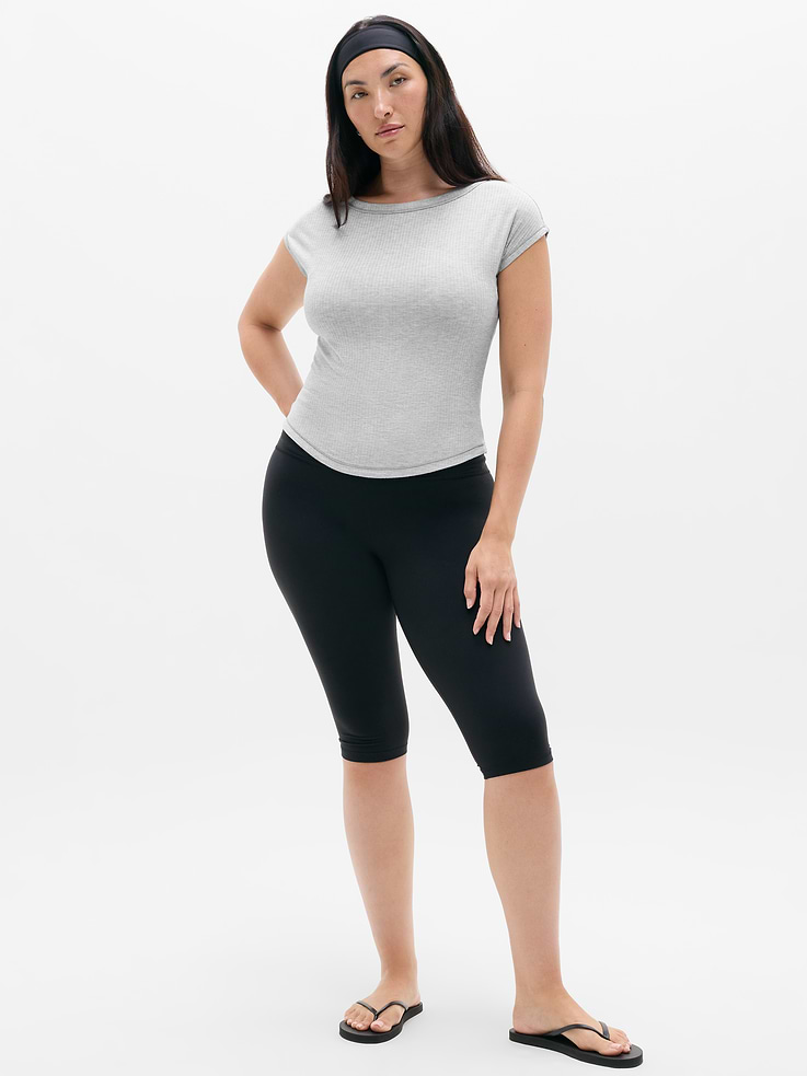 Image number 5 showing, Perfect Rib Boatneck Tee