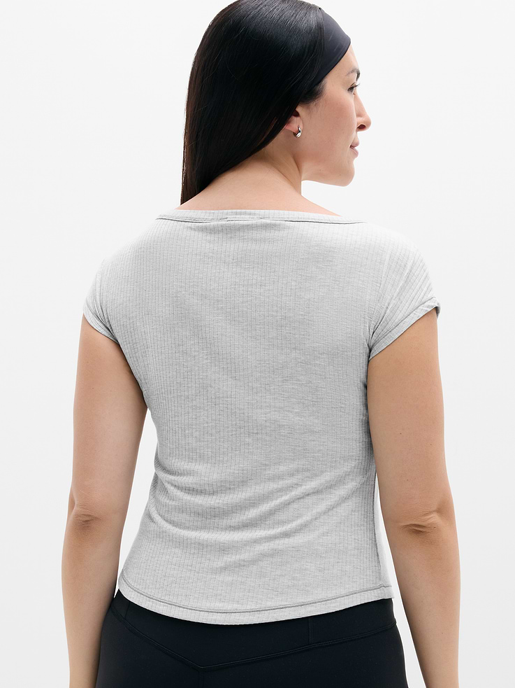 Image number 6 showing, Perfect Rib Boatneck Tee