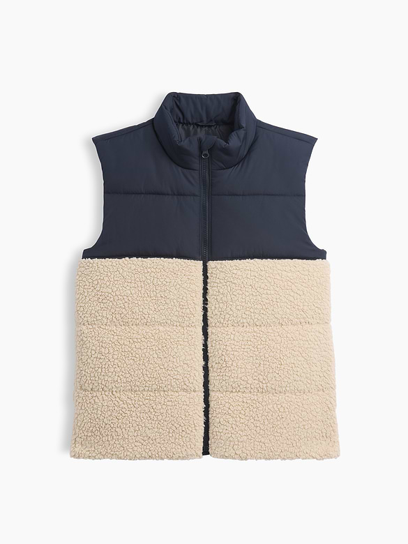 Kids Relaxed Sherpa Puffer Vest